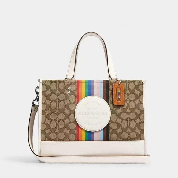 Coach Dempsey Carryall with CUTE Rainbow Stripe - Picture 4 of 5